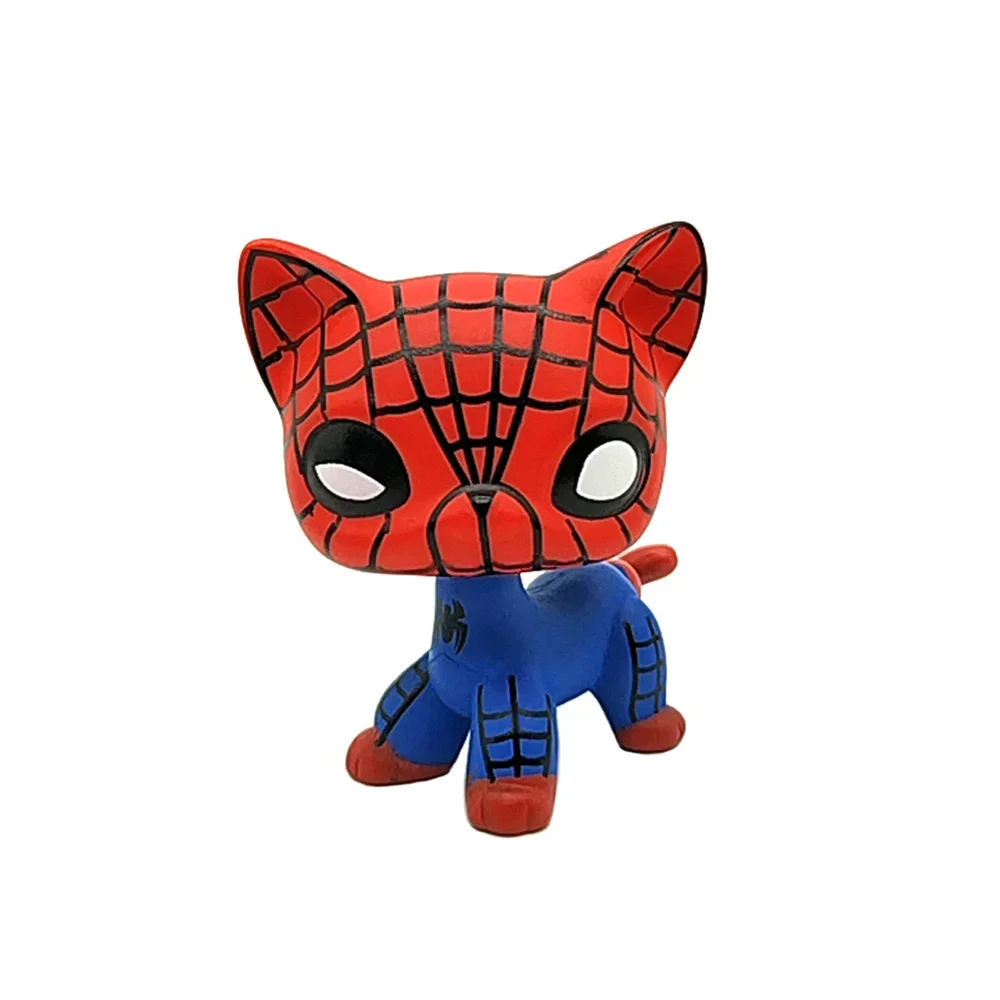 2024 NEW Lps Spiderman Toy Cat Pet Shop Toy Pink Dog Black Short Hair Cat Collection Action Standing Role Playin Children's Gift