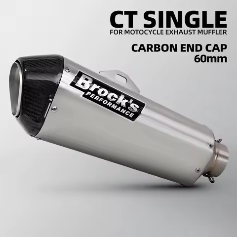 Universal Brocks CT single 60mm motorcycle exhaust modify escape muffler with DB Killer for GSXR1000 S1000RR cbr1000rr Hayabusa