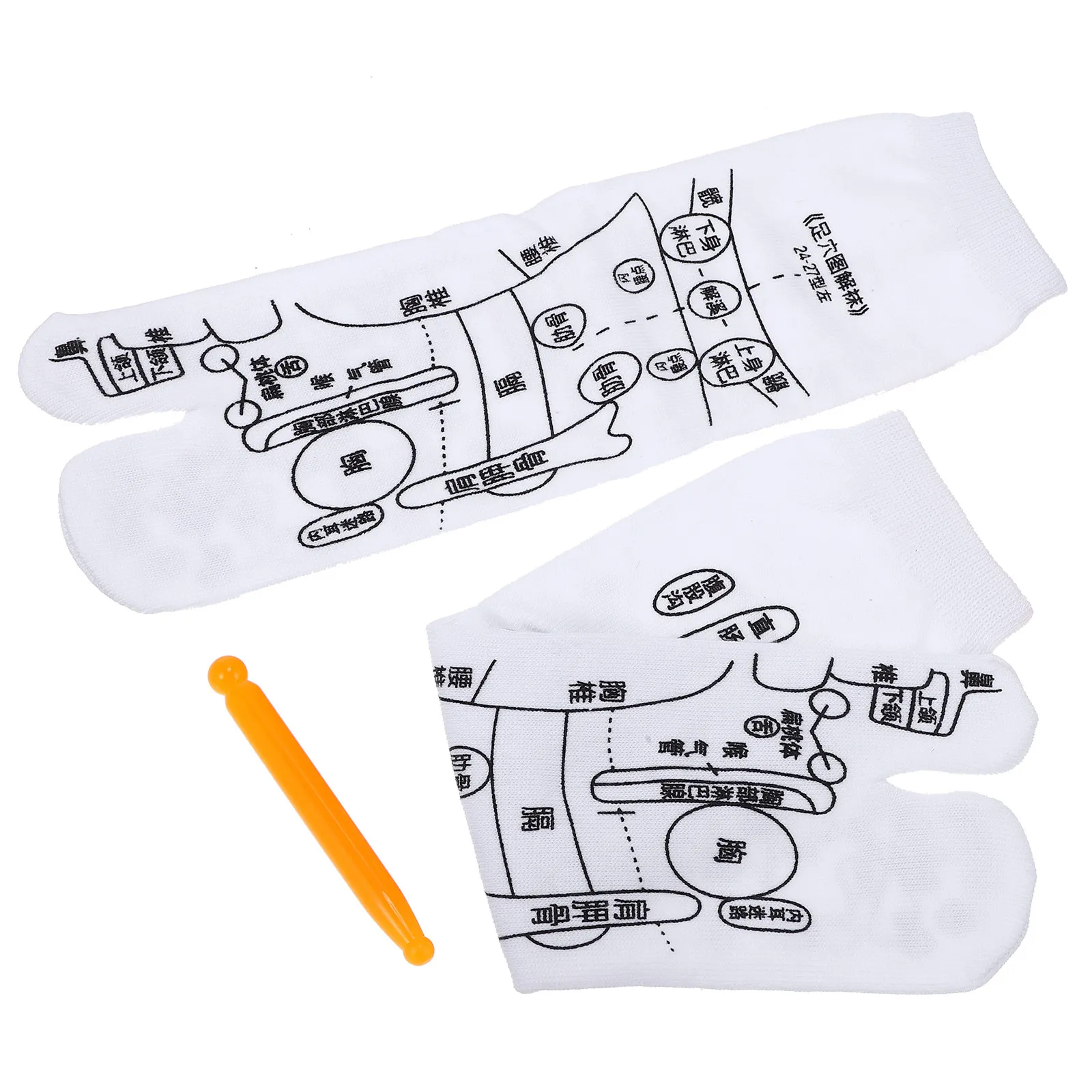 1Set Reflexology Foot Massage Socks Cotton Resin Material Breathable Unisex Acupressure Socks Clear Acupoint Chart Fatigue