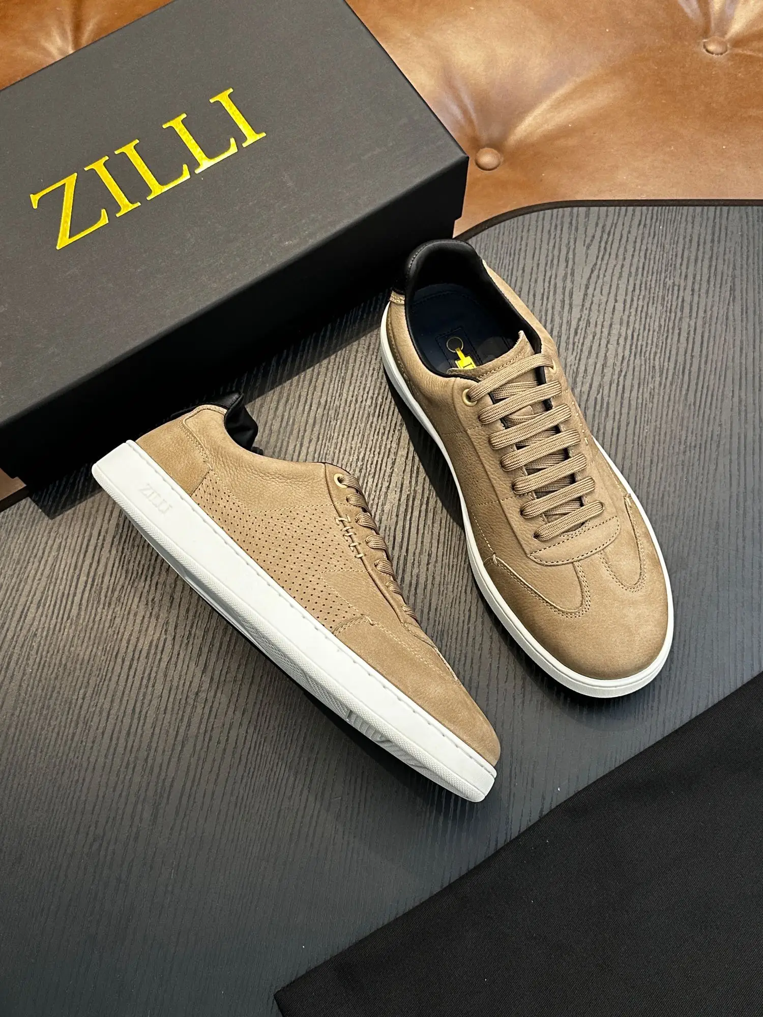 

OECHSLI Shoes Cowhide Suede 2025 new soft comfortable fashion genuine leather soft quality Men‘s European big size 38-46