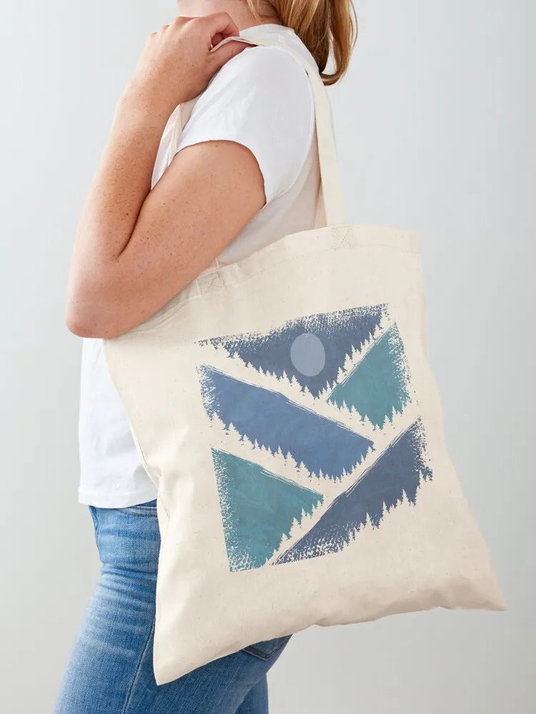 

Geometry Mountains With Forest Vintage Tote Bag shoping bag Women's shopper canvas bags hand bags