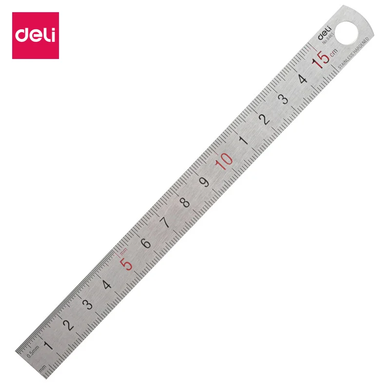 Deli 1 PC Metric Rule 15cm Steel Scale Durable Precision Measuring Tool 8461