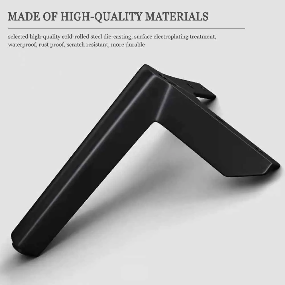 15CM 4pcs Black Metal Sofa Legs  Heavy-Duty Furniture Legs for Stability and Style with Mounting Hardware for Home Furniture