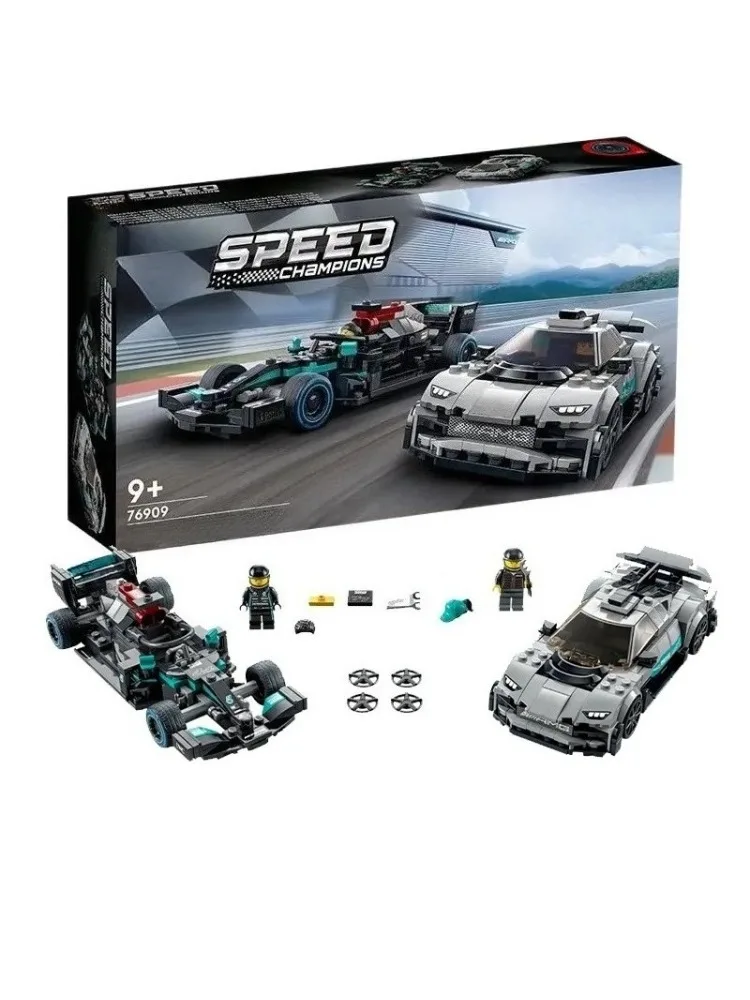 レンガ組み立ておもちゃ-ディズニー-インスタント-76909-メルセデス・ベンツ-f1-スポーツカー-ユニークなデザイン-部屋の装飾-ファンへのクリスマスプレゼント