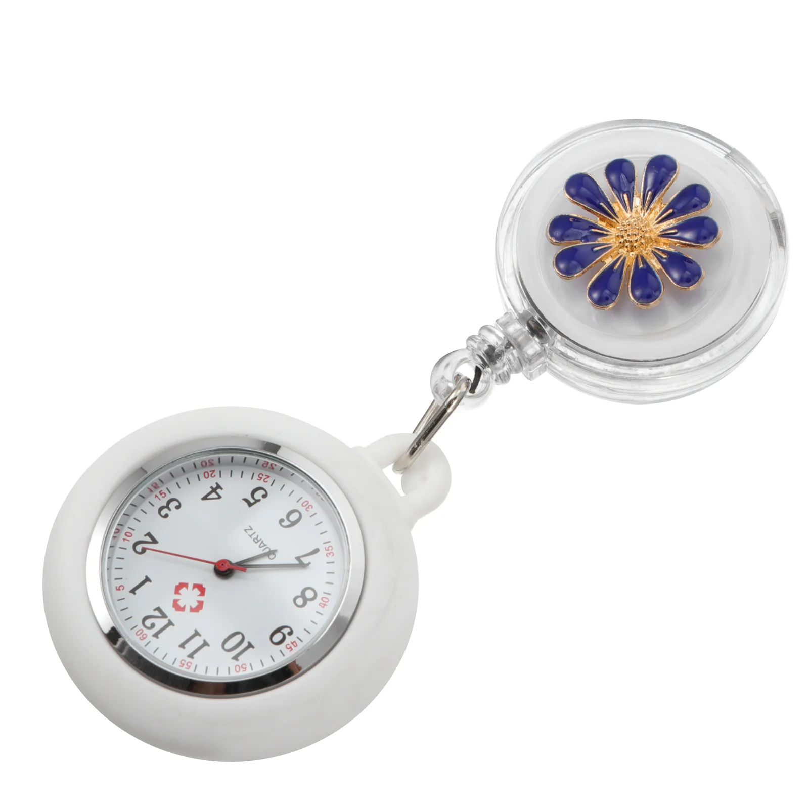 

Nurse Pocket Watch Clear Time Reading Precision Quartz Movement Water Resistant Clip-on Pin Design Ideal for Doctors Nurses