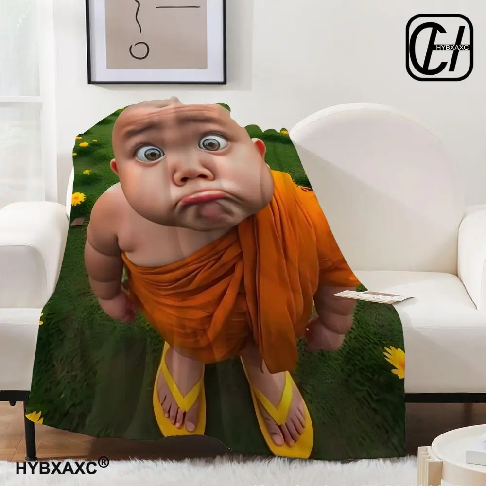 

Arrogant monk Throw Blanket Aesthetic Art Flannel Blanket Portable Home Travel Camping Sofa Picnic Thickening Flannel Blanket