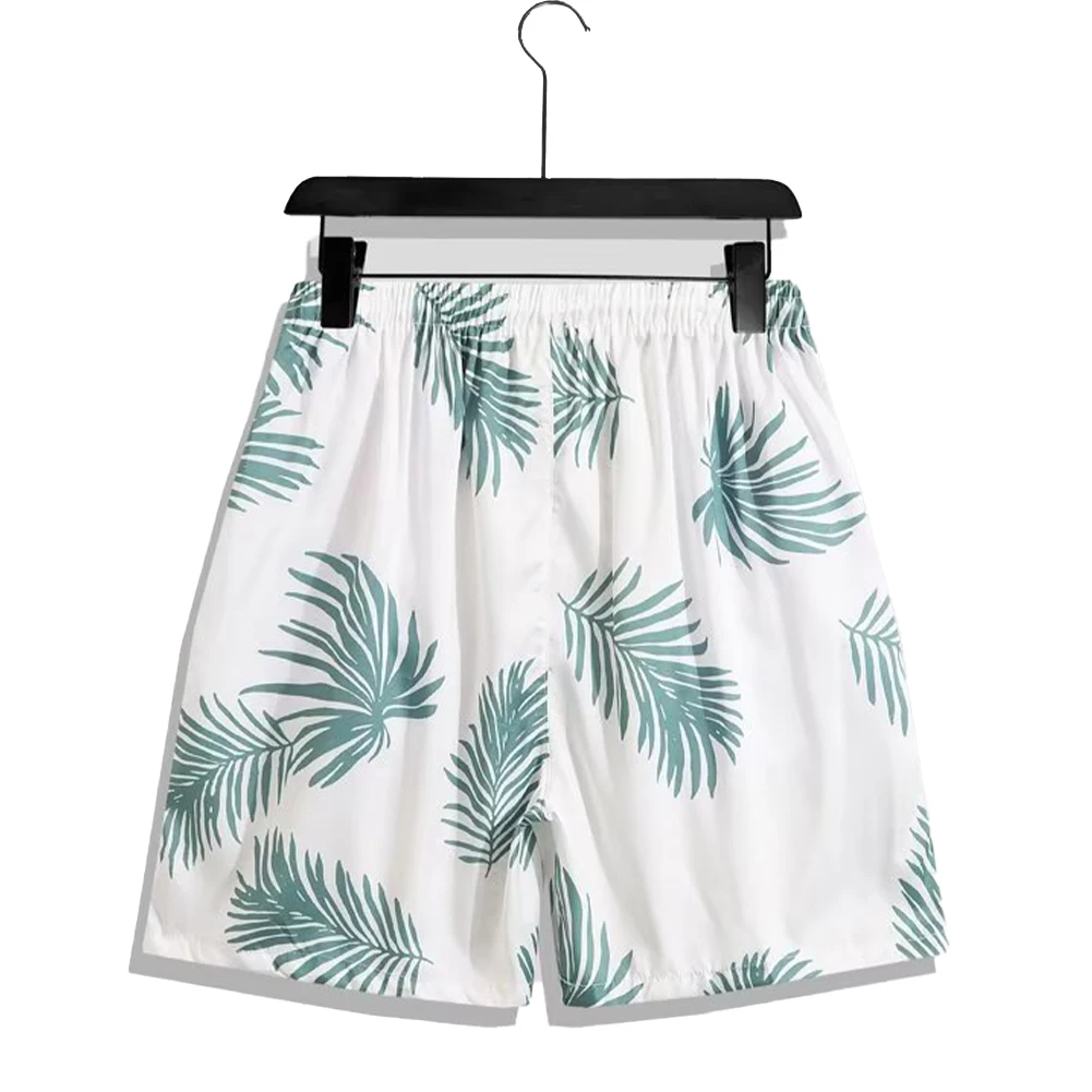 For Beach Activities Drawstring Swimwear Elastic Five Point Pant Beach Vacation Lightweight Summer Wear Print Pattern