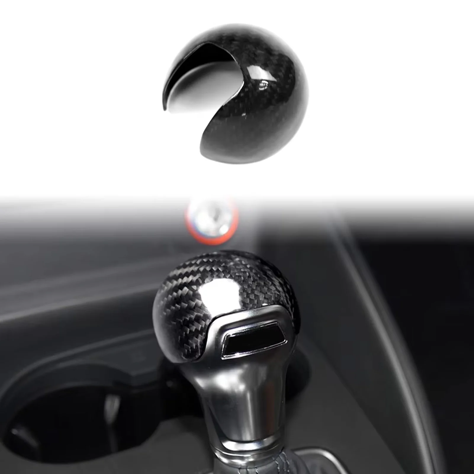For Audi A3 S3 8V 2013—2019 Real Carbon Fiber Gear Shift Knob Cover Trim Protector Decorative Accessories