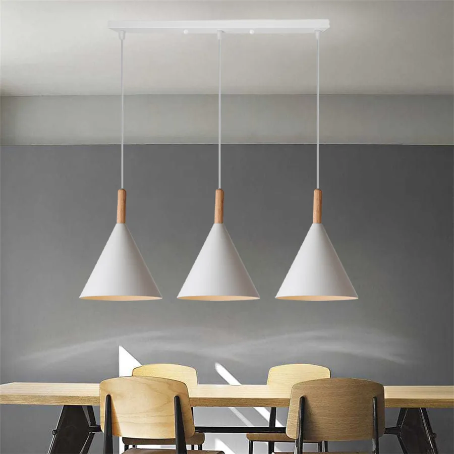 Lampe Suspendue Blanche à 3 Têtes au Design Nordique Simple et Créatif, Luminaire Décoratif d\'Nik, Idéal pour un Salon, une Chambre à Coucher ou un