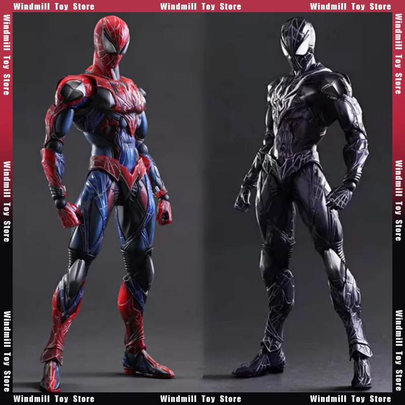 

28cm Marvel Spider-Man Red Black Cool PVC Model Desktop Ornament Decoration Movie Peripherals Festival Gifts Collections Toys