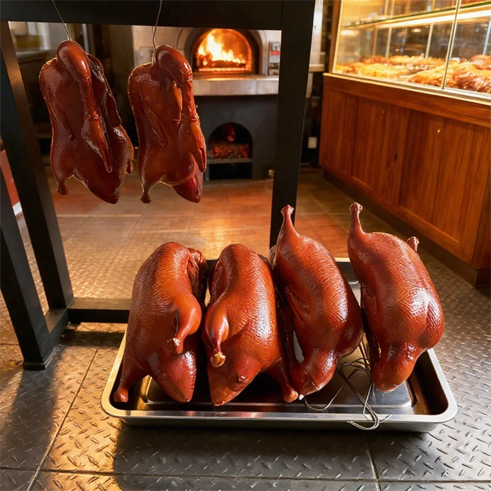 

Модель пекинской жареной утки, красное украшение, надувная имитация формы для жареной утки, реквизит, прочный пластик, небьющаяся кухонная игрушка для еды