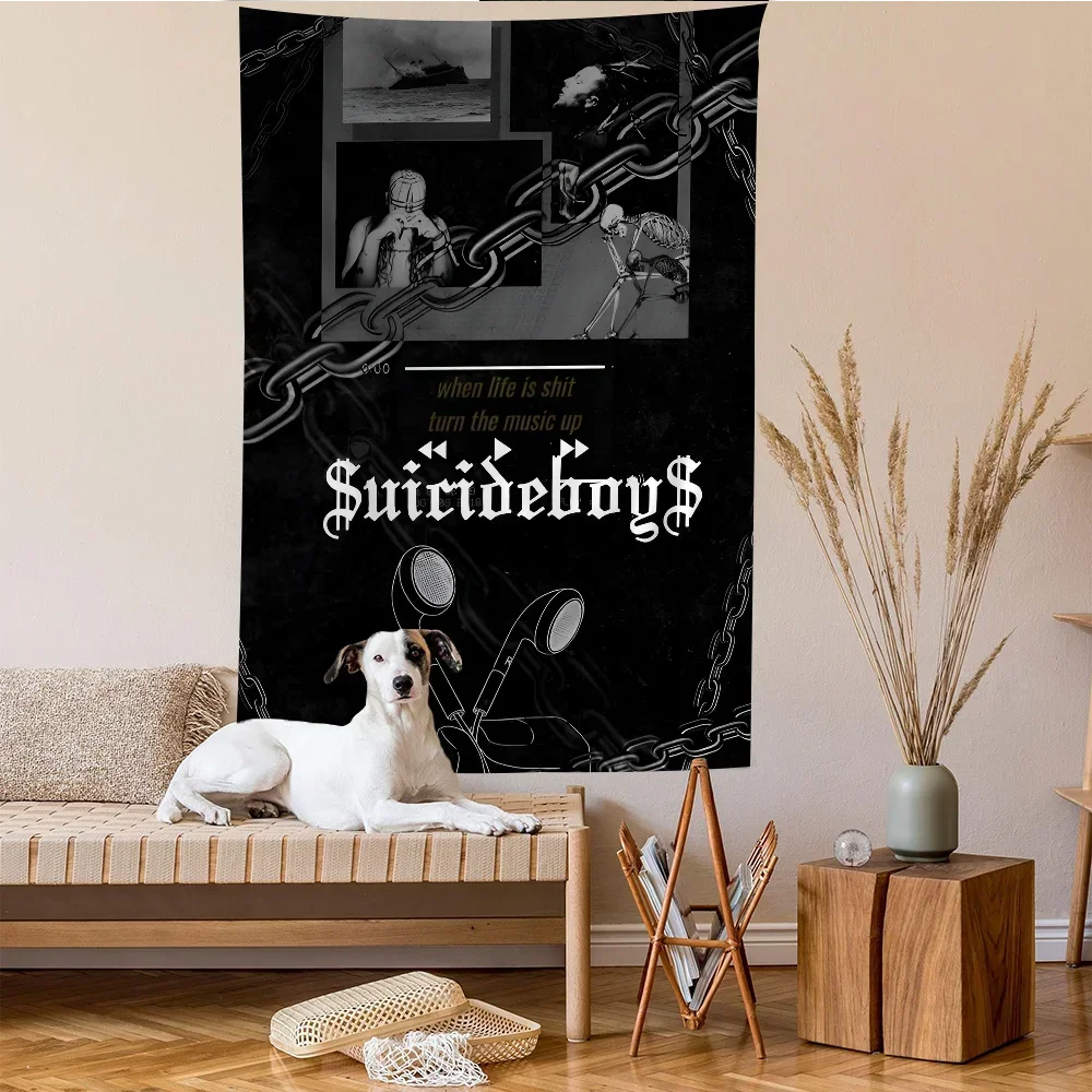 Singer Suicideboy Anime Hanging Bohemian Tapestry Hanging Tarot Hippie Wall Rugs Dorm Home Decor