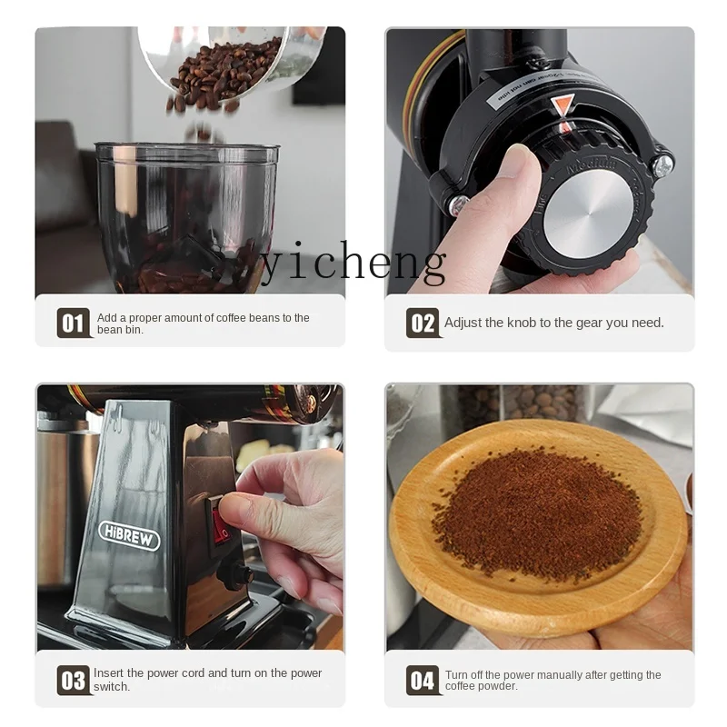 ZF Coffee Grinder Italian Electric Ground Coffee Grinder Grinding Powder Household Hand Punch