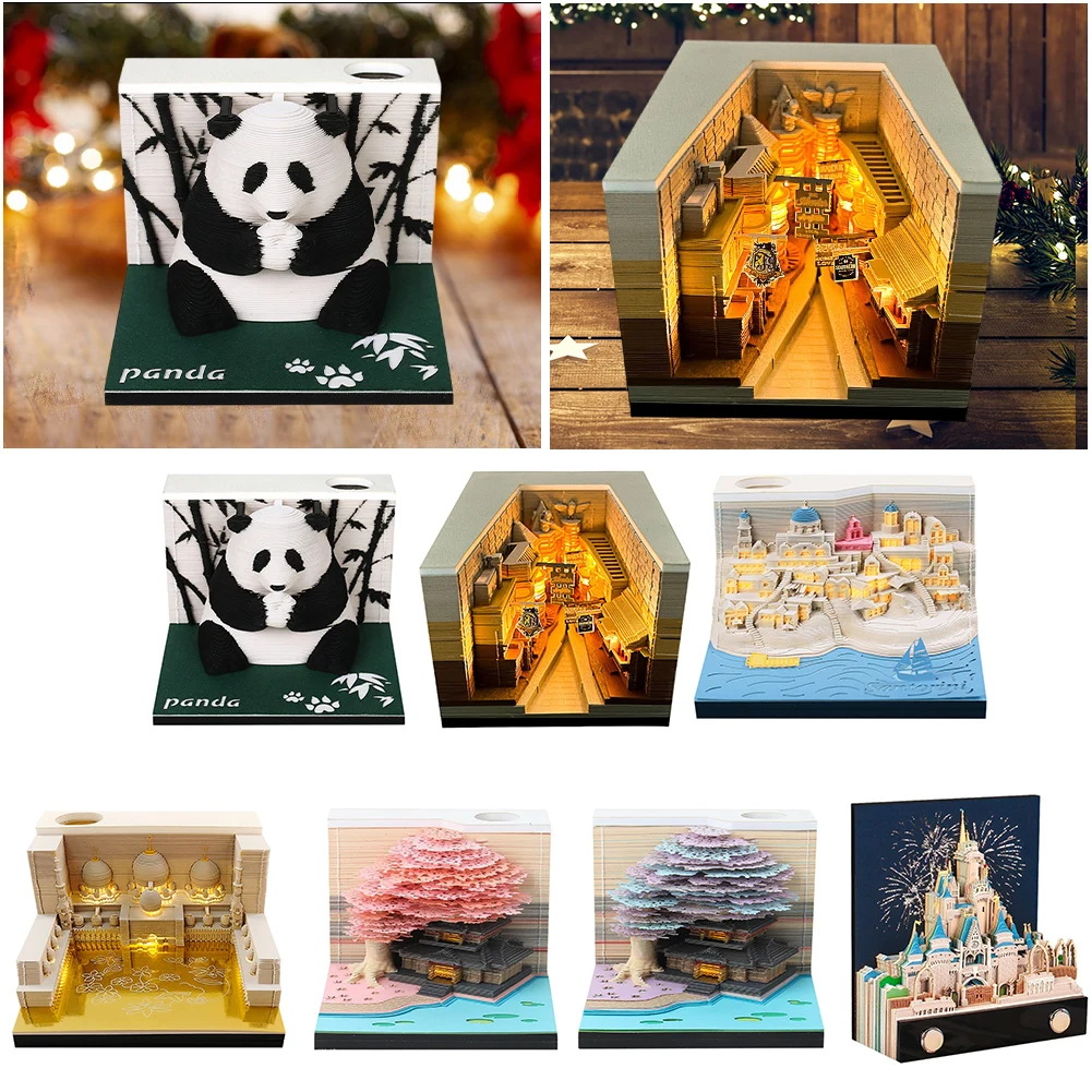 Time Piece Calendar 2026 Desk Calendar 3D Tear-away Calendar Paper Carving Art Memo Pad Notepad For Home Office Decor
