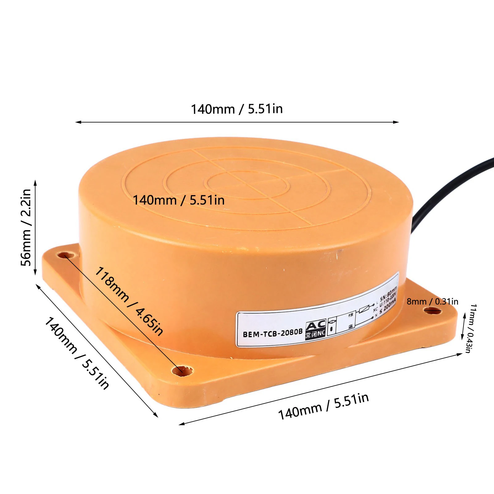 

Датчик приближения Индуктивный датчик приближения Высокая точность 2-проводной переменный ток NC Индуктивный датчик приближения AC110‐220 В Переключатель приближения