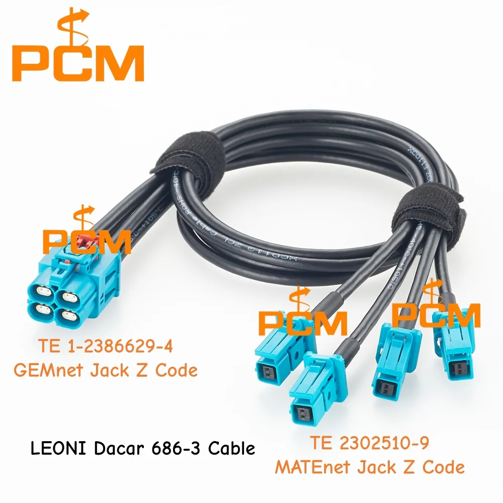 TE GEMnet 1-2386629-4 Z Code Jack to MATEnet 2302510-9 Jack Automotive Ethernet Cable for ADAS ECU Camera Vehicle Network