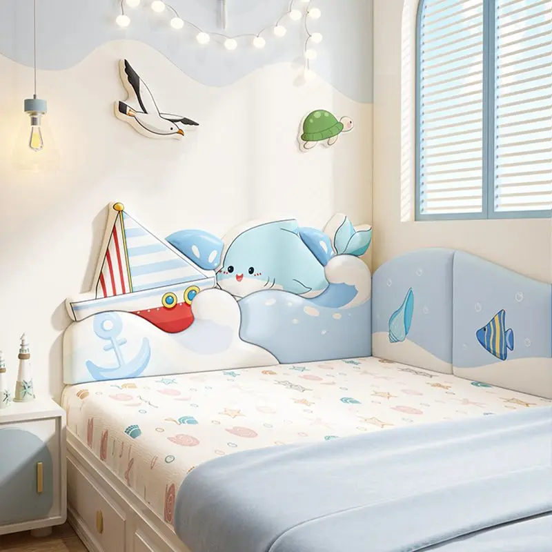 Blue Ocean Bed Head Board Headboard Stickers Childern Room Anti-collision Wall Panels Cabecero Cama Bed Head Board Tete De Lit