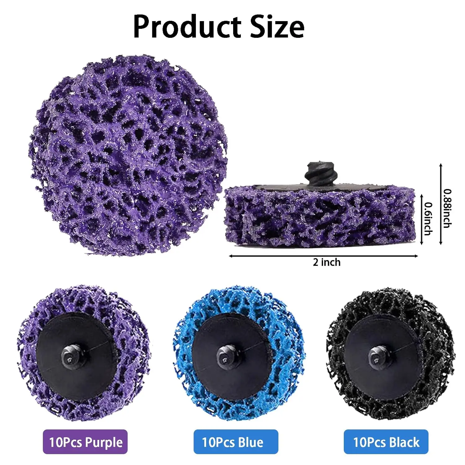 2 Inch Sanding Disk 31pcs Paint Stripping Wheel,Die Grinder Strip Disc for Drill Remove Rust Welds,Paint, Oxidation (Mix Color)