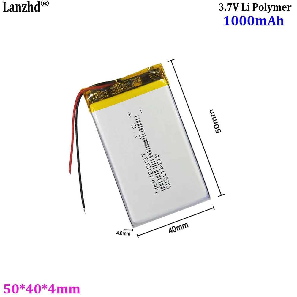 

3.7V polymer lithium battery 1000MAH beauty device GPS navigation makeup mirror battery 404050