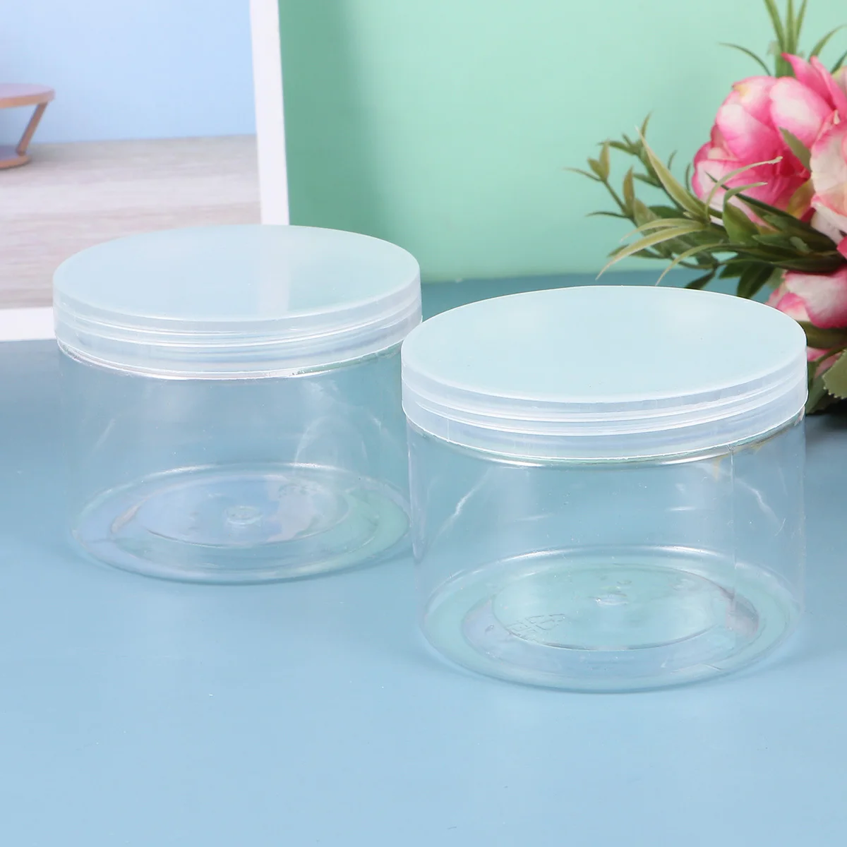 8 caixas de embalagem dos pces frascos de maquiagem plásticos claros à prova de vazamento portátil para o armazenamento líquido do verniz do pó da creme
