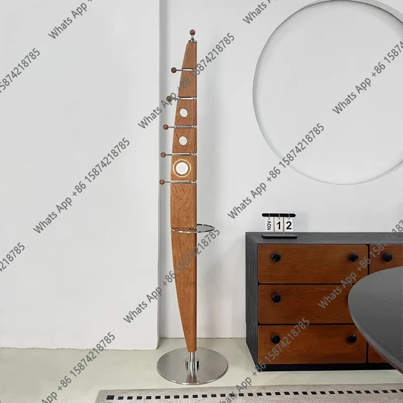 Medieval solid wood sailing coat rack Home decoration Bauhaus single pole hanger Vertical shelf ornament