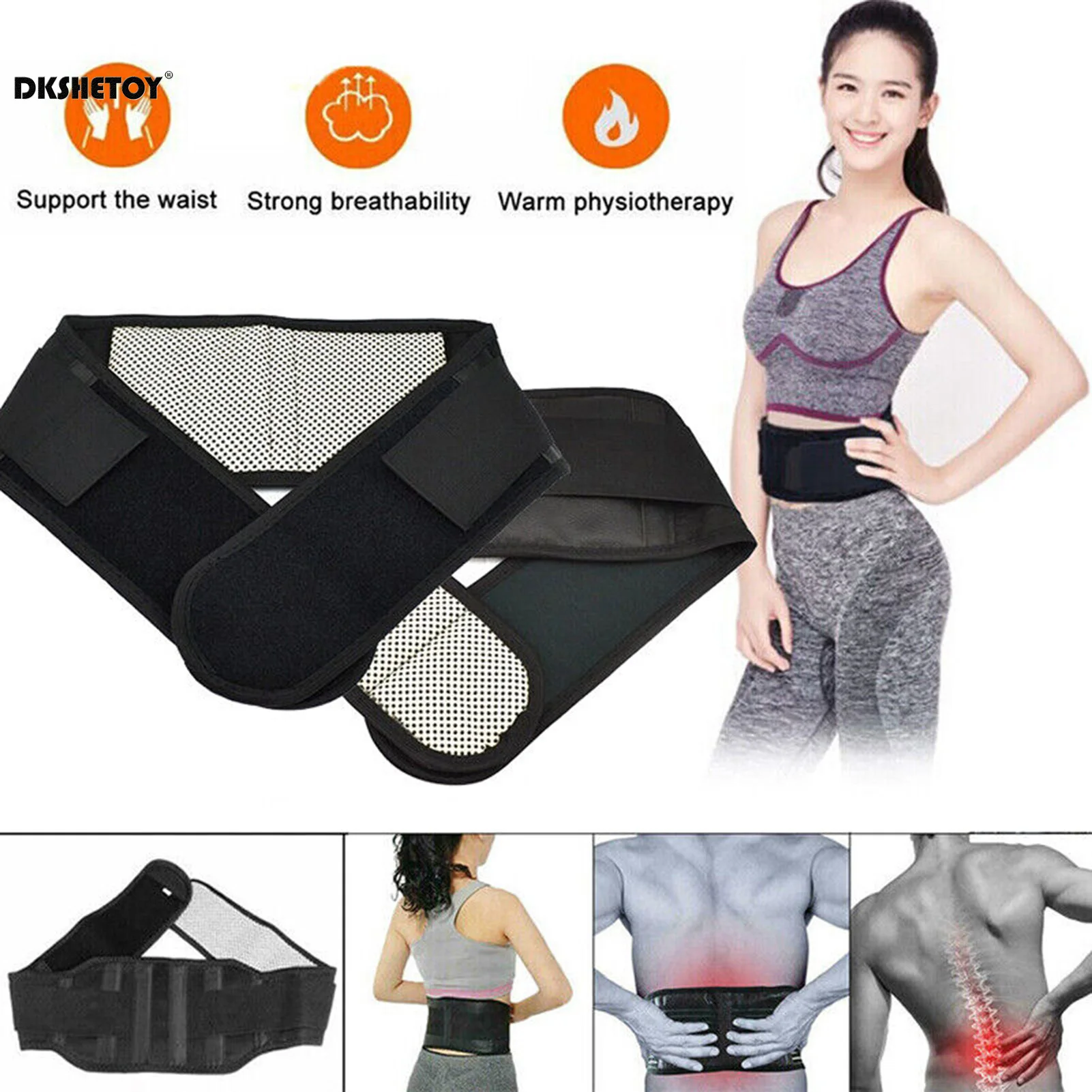 Self heating warm waist belt Lower Back Brace Support Belt Adjustable Protective Waist Wraps for Posture Corrector Waist Warm