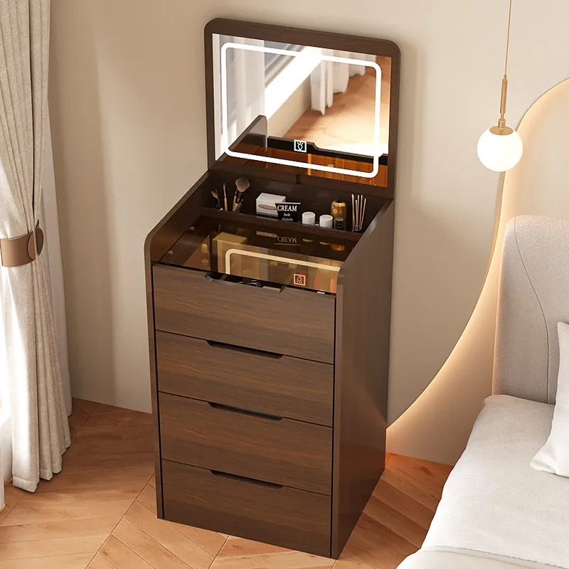 

Many Drawers Storage High Integration Modern European Bedroom Furniture with Mirror and Draws Stool Small Dressing Table