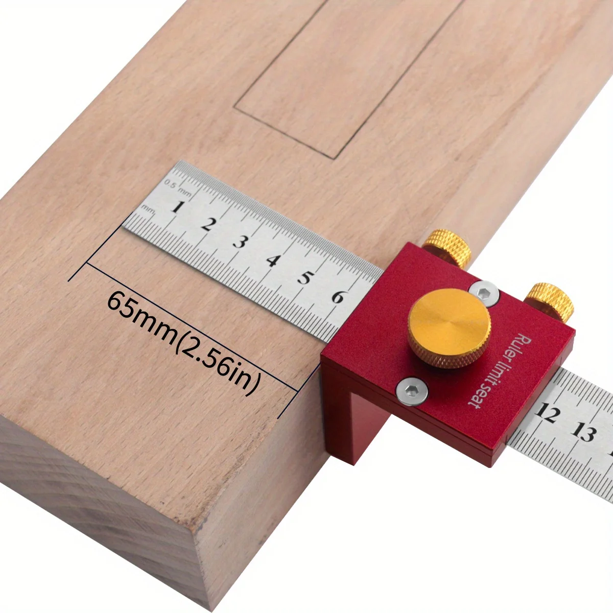 Woodworking Scribe- Steel Ruler Scribing Positioning Block- Aluminum T-Type Scribing Ruler Stop Angle Scriber Line Marking Gauge