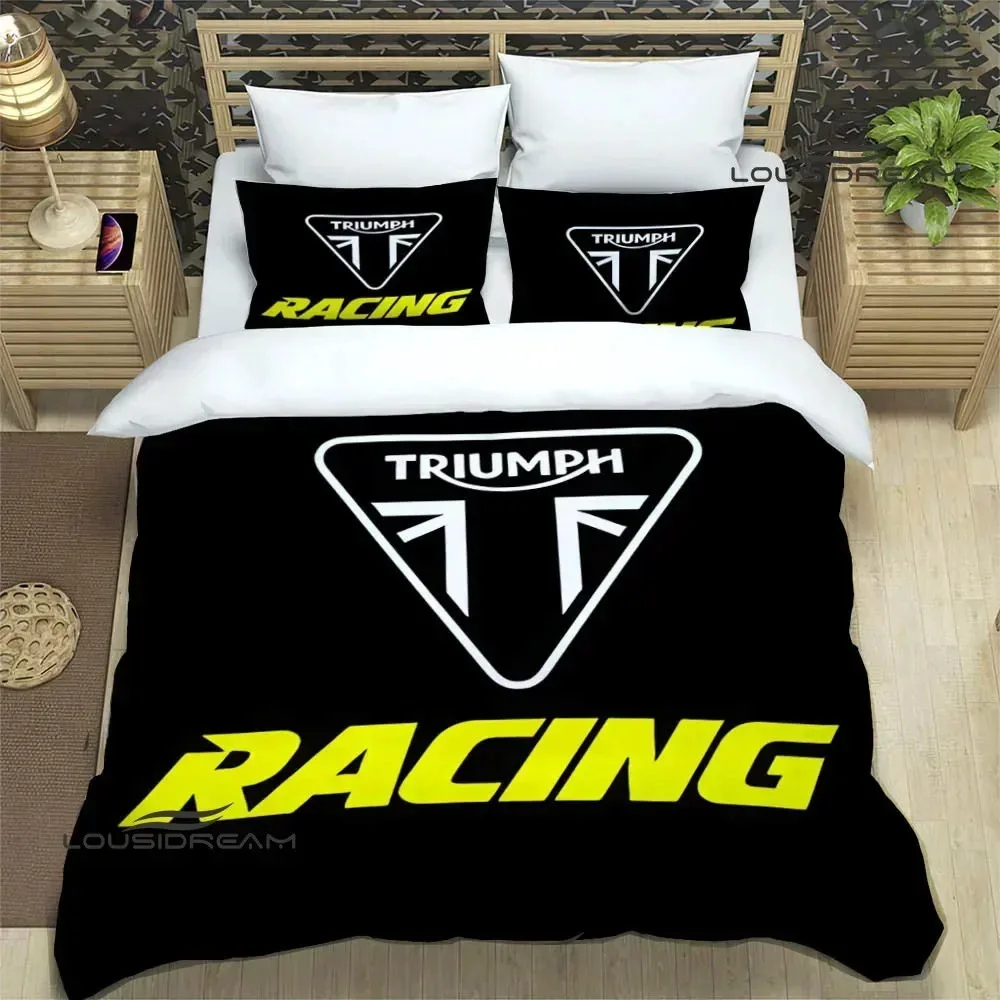 3PCS Single-sided Printed Duvet Fashion T-Triumph Bedding Set Duvet Comfortable Breathable Sheet Single King Queen DifferentSize