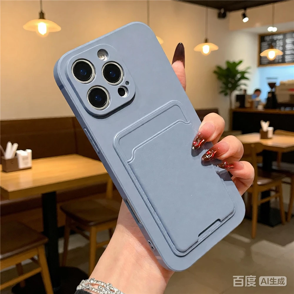 Card Bag Holder Phone Case For Huawei Pura 80 70 P60 P50 P30 P20 Pro P40Lite Mate 20 Pro Solid Color Soft Silicone Wallet Cover view 5