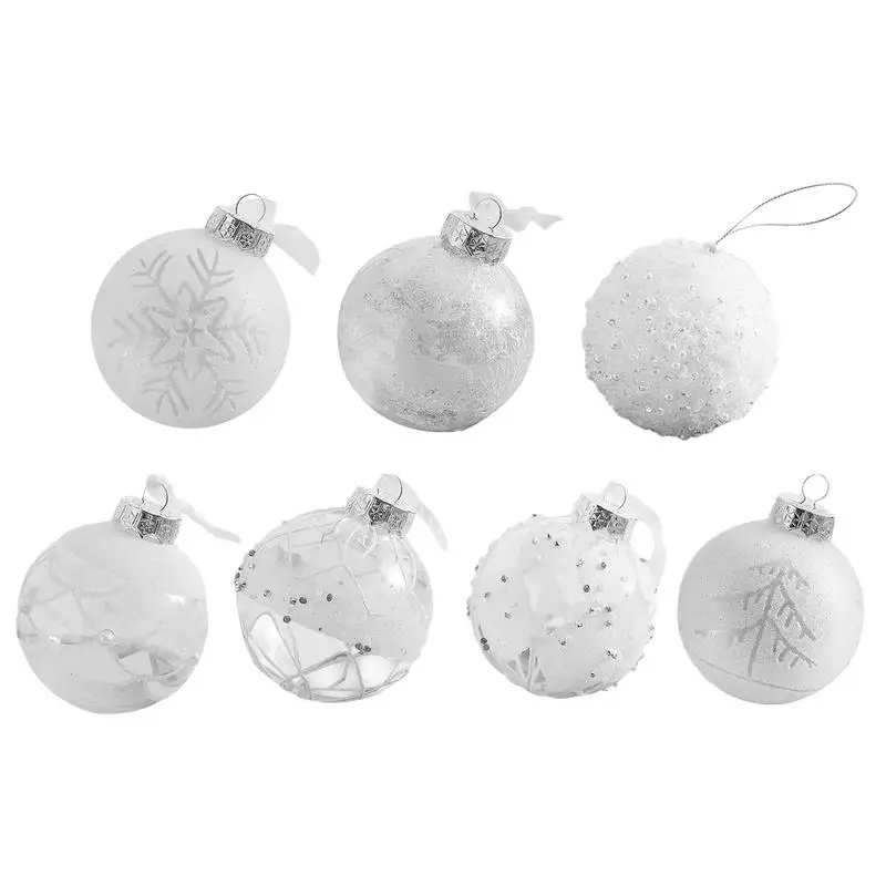 

8cm Velvet Christmas Ball Ornaments Set Painted Plastics Christmas Tree Pendant Decoration Christmas Decoration Accessories
