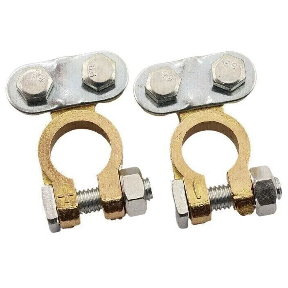 

2Pcs Connectors Battery Terminals Caravan Clamps Replacement 12V 21mm Head Width Brass/Aluminium Car Battery 12v Battery Bornes