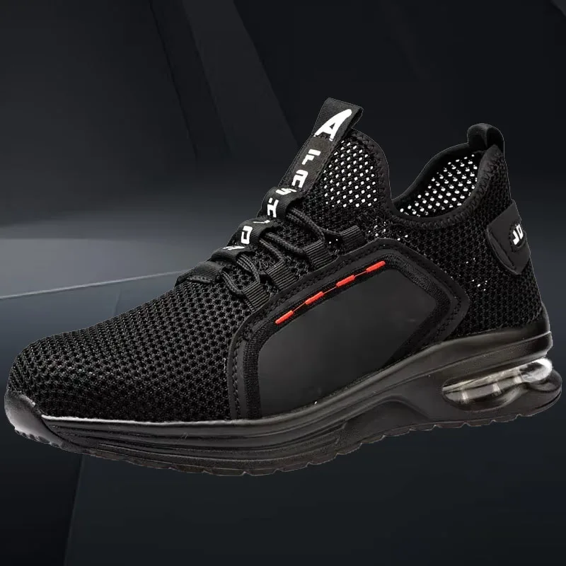 Мужская и женская защитная обувь со стальным носком на воздушной подушке, дышащие рабочие кроссовки с защитой от проколов, легкая защитная обувь, конструкция