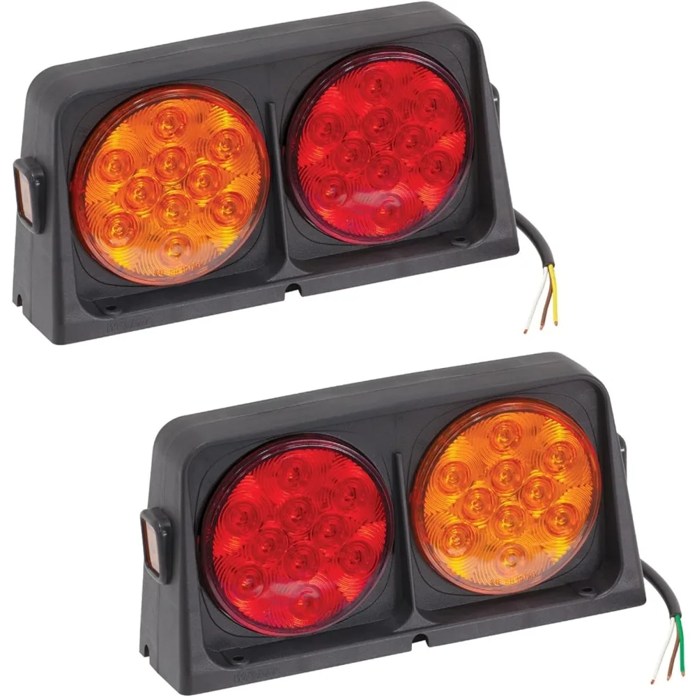 

Комплект двойного светодиодного сельскохозяйственного освещения для слева и справа с 3-проводными проводами, задний красный/янтарный, передний янтарный/пустой