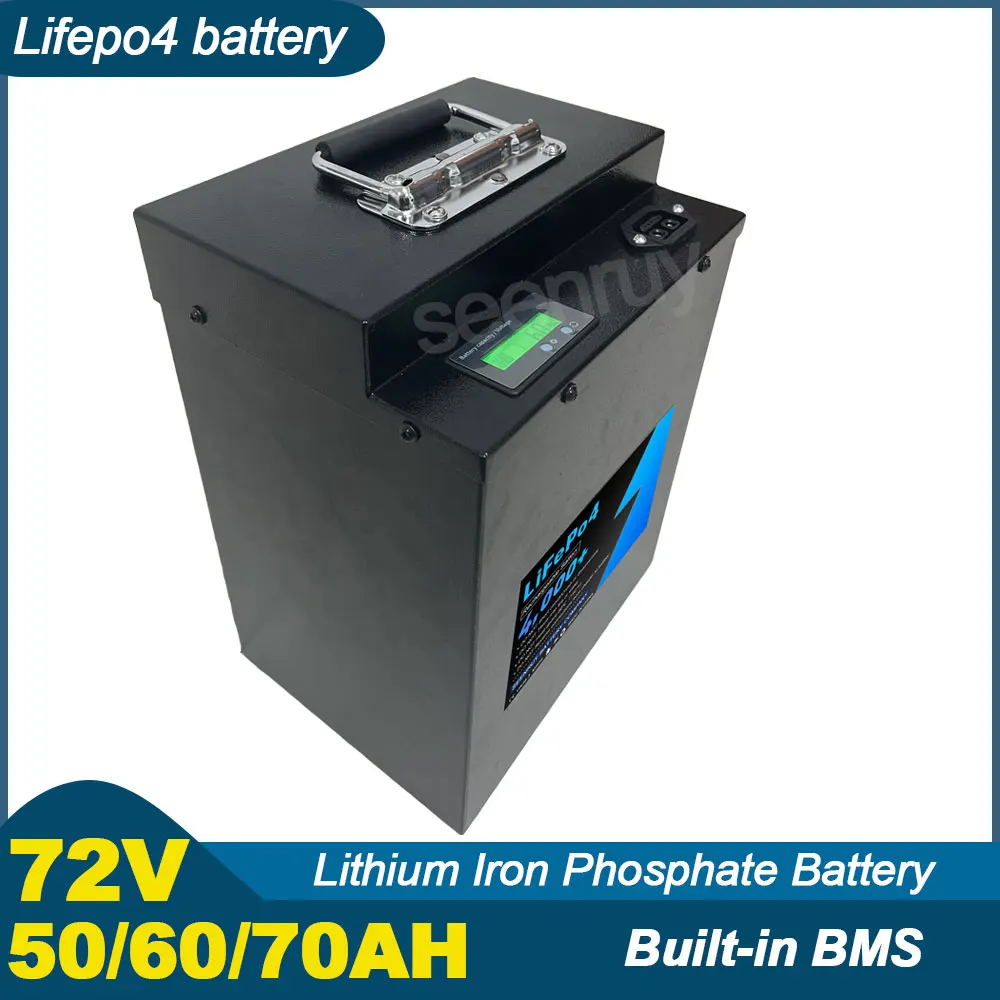 72V 50AH 60Ah 70AH lifepo4 With Charger Lithium Iron Phosphate Battery Perfect For Ebike Quadricycle Tricycle Motorcycle Scooter