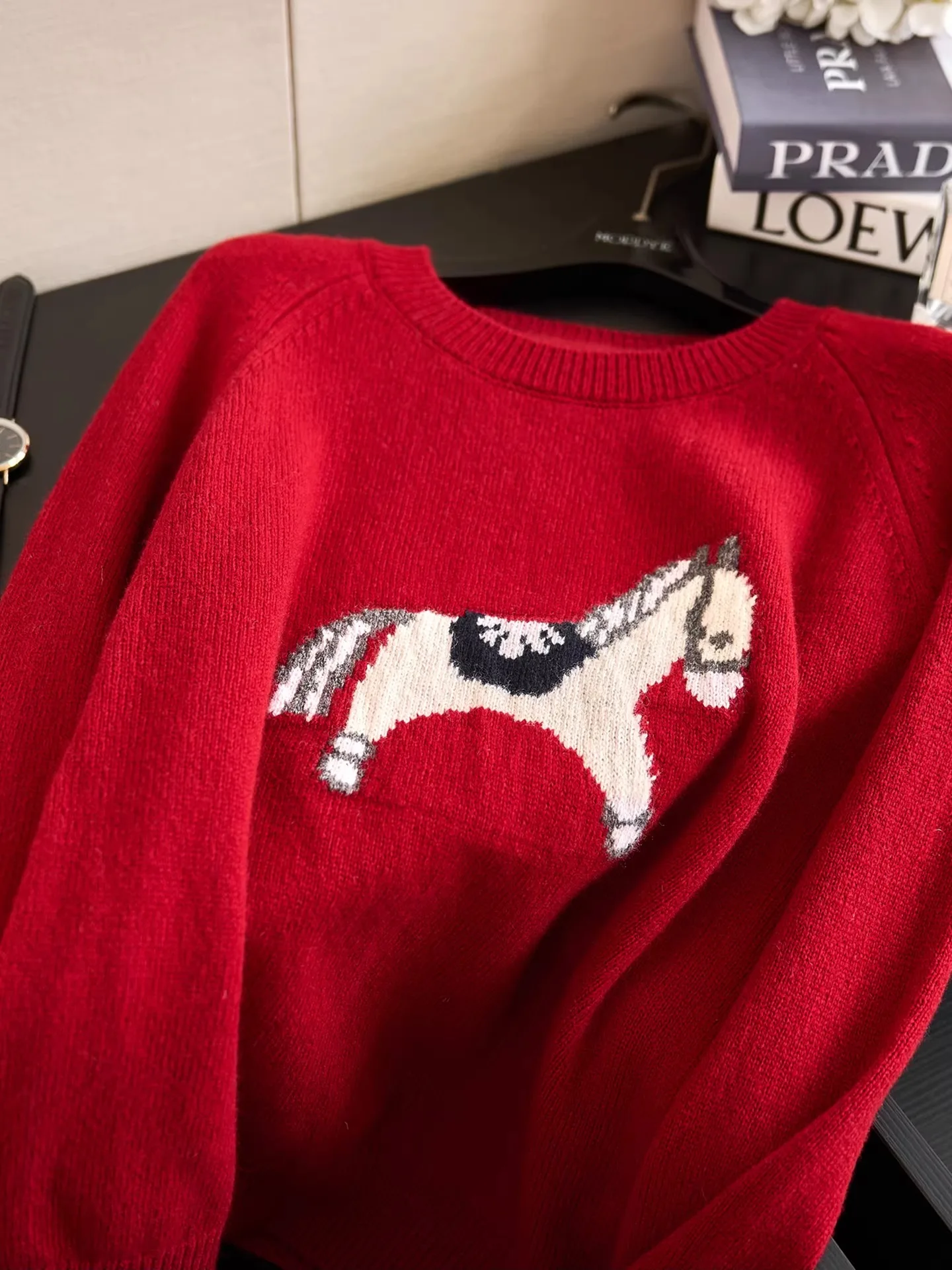 

Good Lu 00 Wool Red Knitted Sweater Embroidered New Year Special Edition Commute Sle Long Sve round Ne Women'...