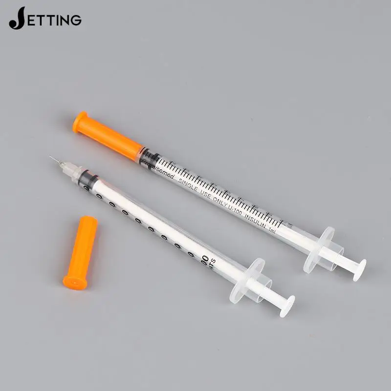 10pcs 1ml Disposable Plastic Veterinary Syringe With Needles For Pet Farm Animal Cat Dog Pig Cattle Sheep Horses