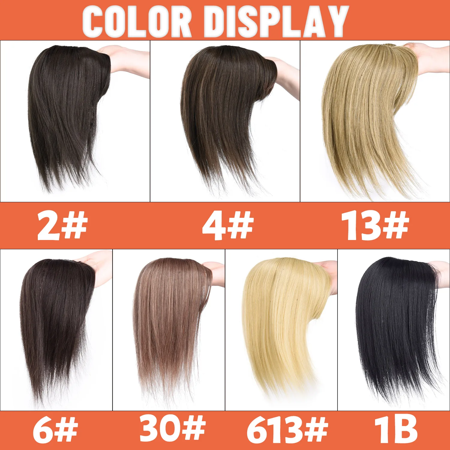 Silike Synthetic Topper Closure Lace Siliky Straight Clips Hair Extension For Women 12 inch Natural Black Hairpieces