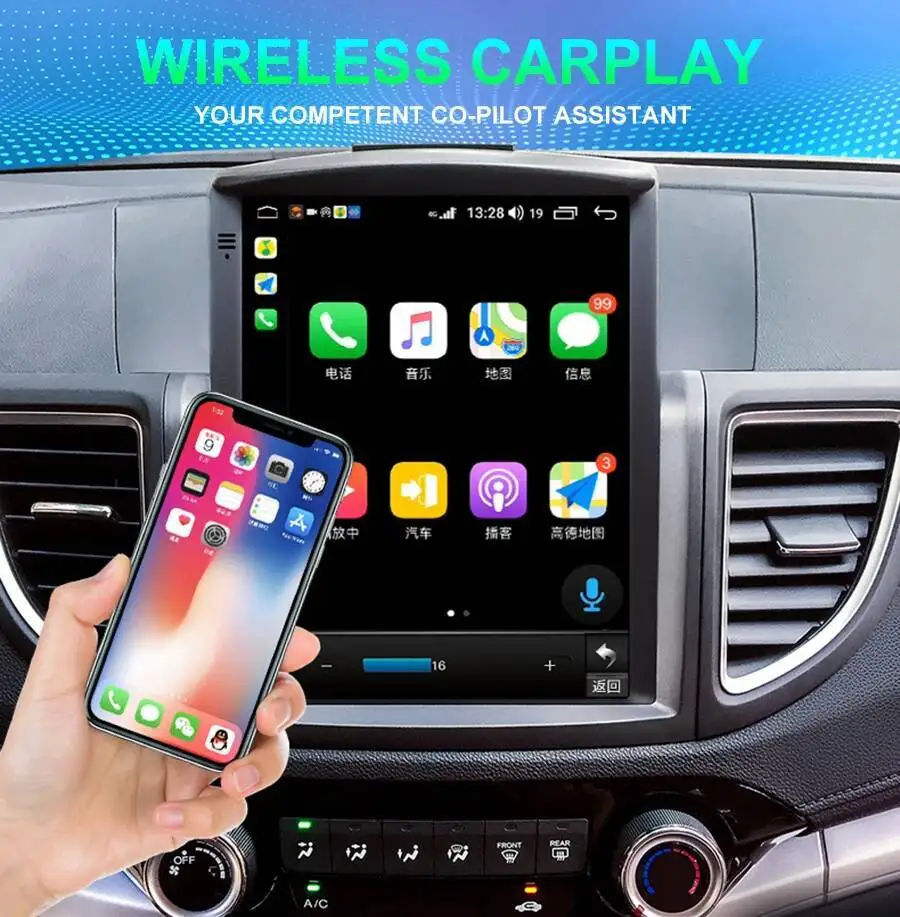 혼다 CRV 2012-2016 2.0L 2.4L CR-V 차량용 멀티미디어 비디오 플레이어 GPS 스테레오 네비게이션, 1024x768 안드로이드 15 세로형 화면