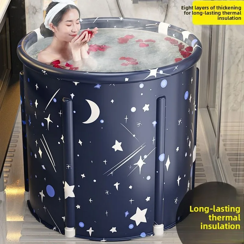 

Portable Folding Bathtub for Adults Relaxing Bath Spa Thickened Full Body Steam Bath Soothing Home Use inflatable hot tub