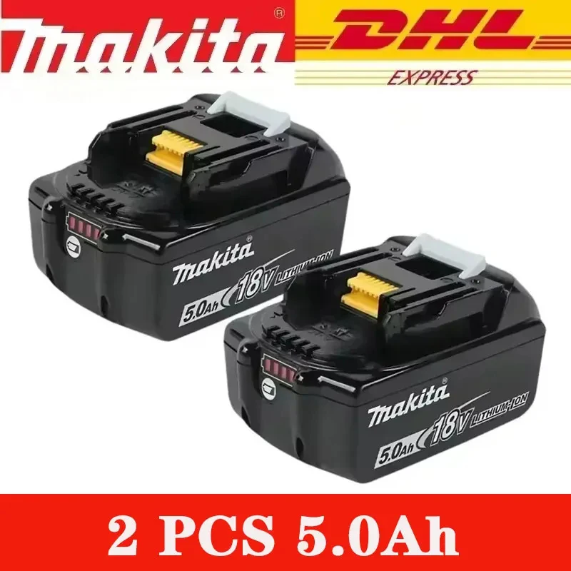 100% Original New 18V Makita 5Ah Battery+Charger, For DDF487 Lithium Rechargeable Impact Drill Household image 3