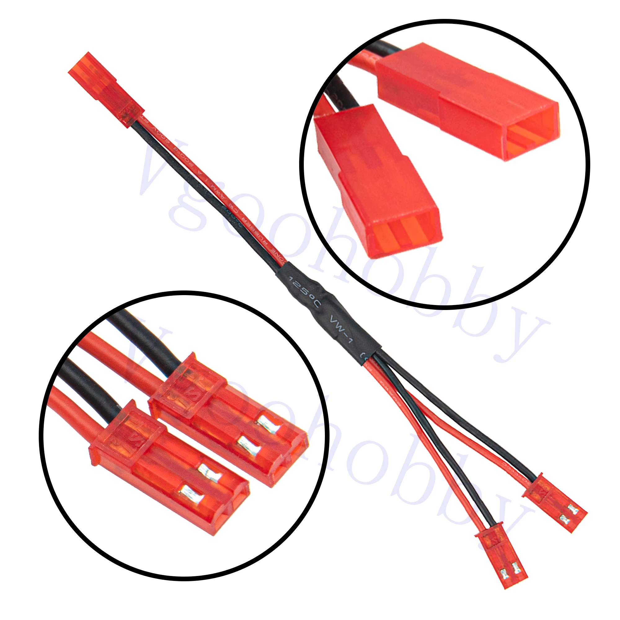 3Pcs JST Plug Splitter,JST maschio femmina Y parallelo per Traxxas Tamiya Redcat Axial 1/10 Crawler ventola di raffreddamento ESC motore della