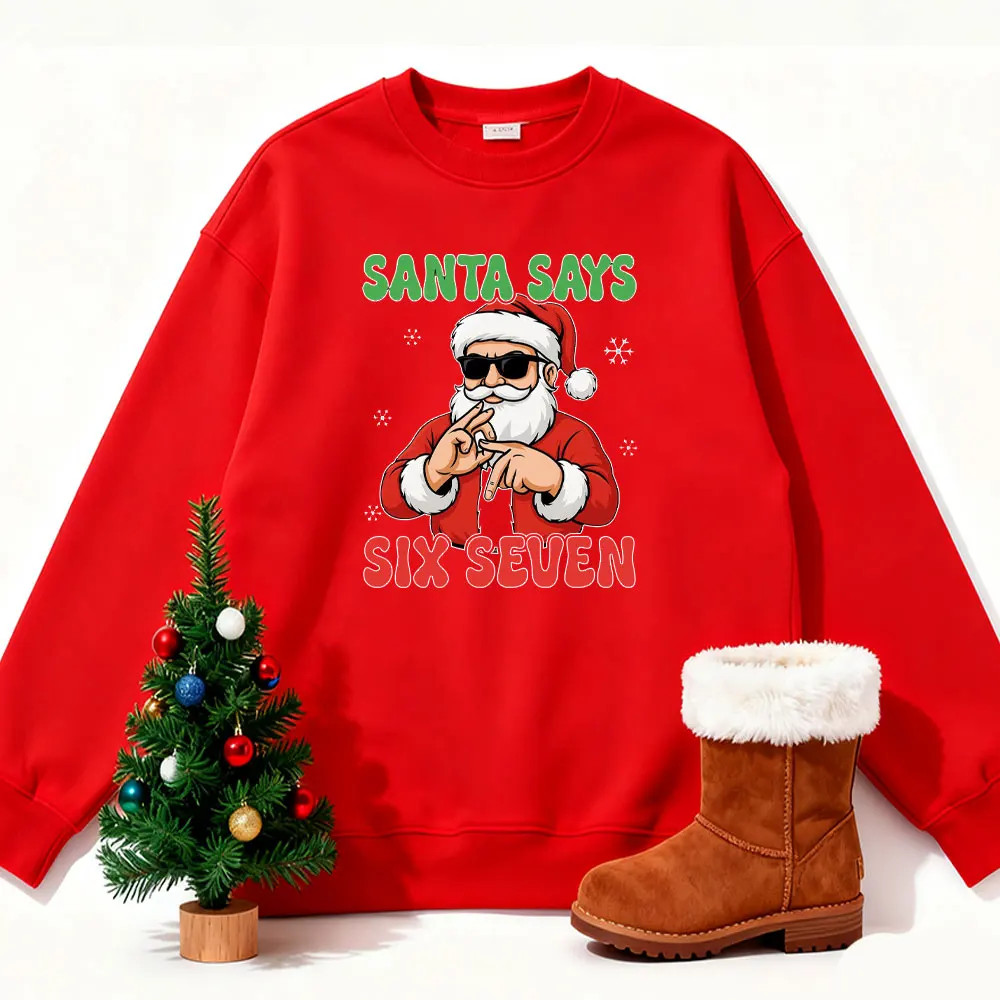 سانتا الفيروسية قائلا 6 7 بلوزات عيد الميلاد مضحك ستة سبعة ميمي عيد الميلاد الإنترنت نكتة تتجه وسائل الإعلام الاجتماعية الفكاهة هوديس #6
