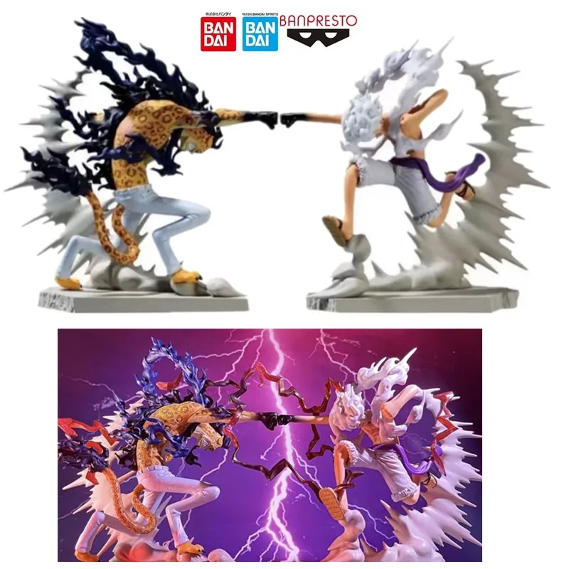 

In Stock BANPRESTO Original One Piece The Gear Five Nika Luffy VS Rob Lucci Anime Figure PVC Model Toys Collector Gift Birthday