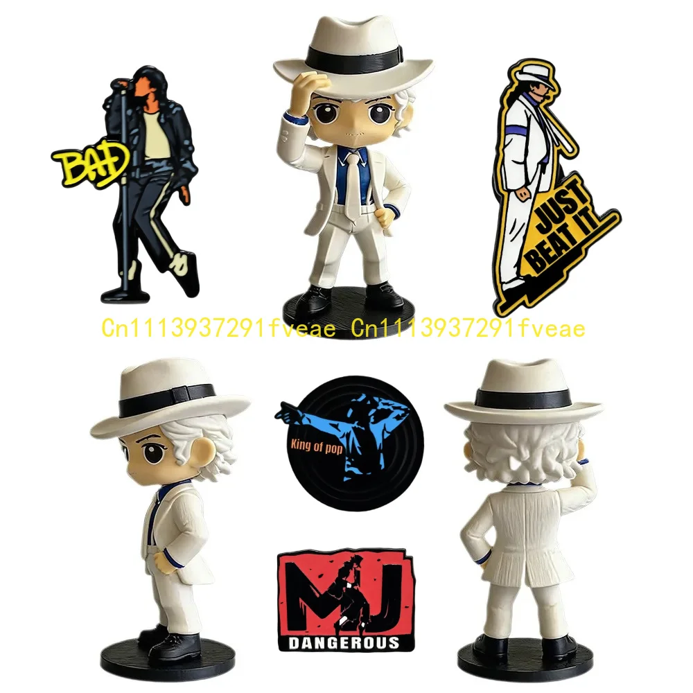 

9cm Michael Jackson Figure Toys 3D Printed Doll Ornaments Hand-made Model Desktop Decoration Birthday Gift brooch Toys
