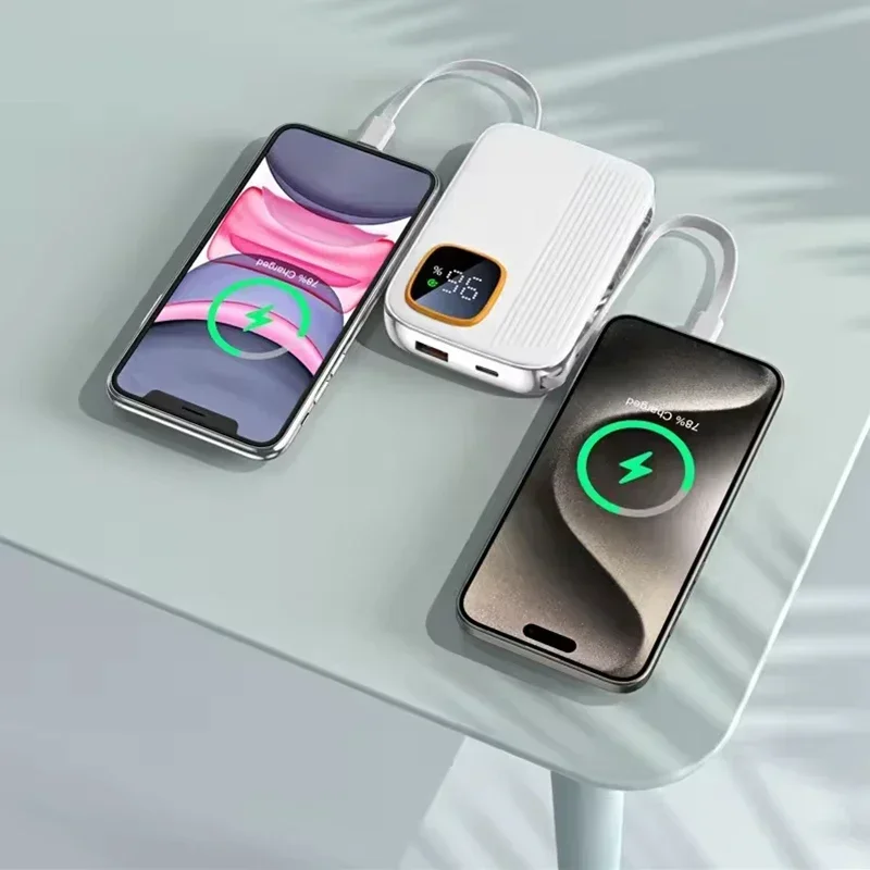 جديد 22.5 وات متوافق مع مصدر طاقة متنقل 10000 مللي أمبير في الساعة 20000 مللي أمبير في الساعة بنك طاقة محمول مزدوج السلك مناسب لهاتف iPhone Huawei Xiaomi