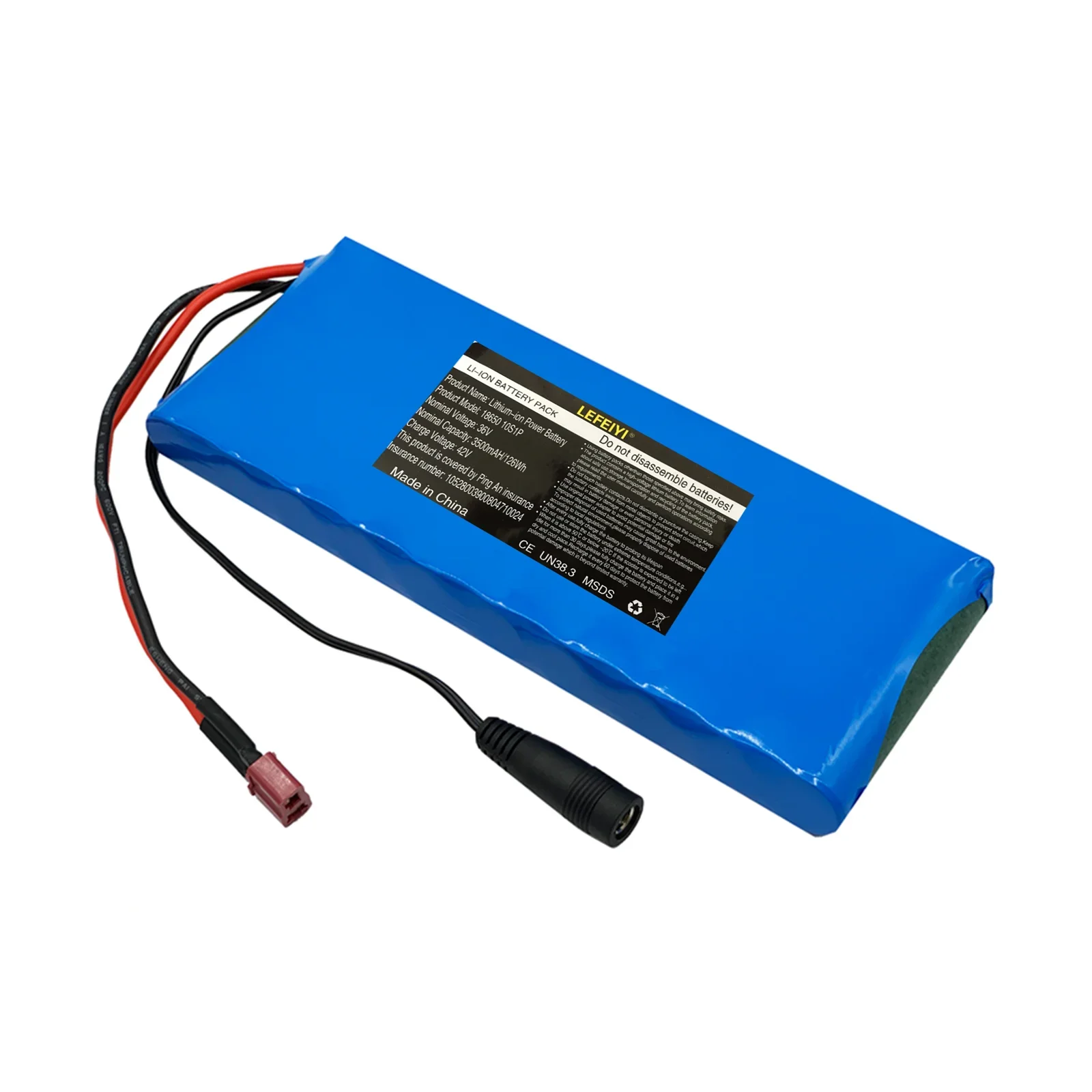 

High Quality Customized 10S1P 36V 3.5Ah Battery Pack 18650 Lithium Ion Rechargeable Battery Electric Bicycle Scooter+BMS