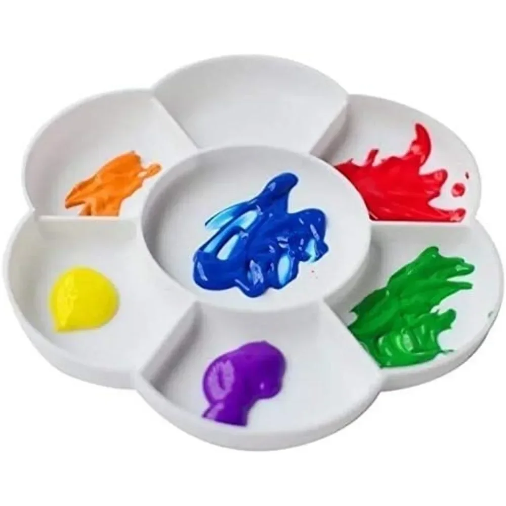 

6.5 "Plastic paint tray Reusable children's floral paint palette acrylic watercolor oil paint mix for easy cleaning