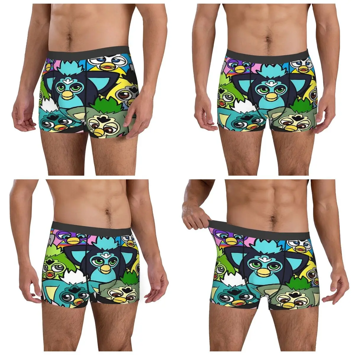 Boxer Underpants Shorts Nightmare Furby Cartoon Robot Toys (7) Panties Men's Comfortable Underwear for Homme Man Boyfriend Gift