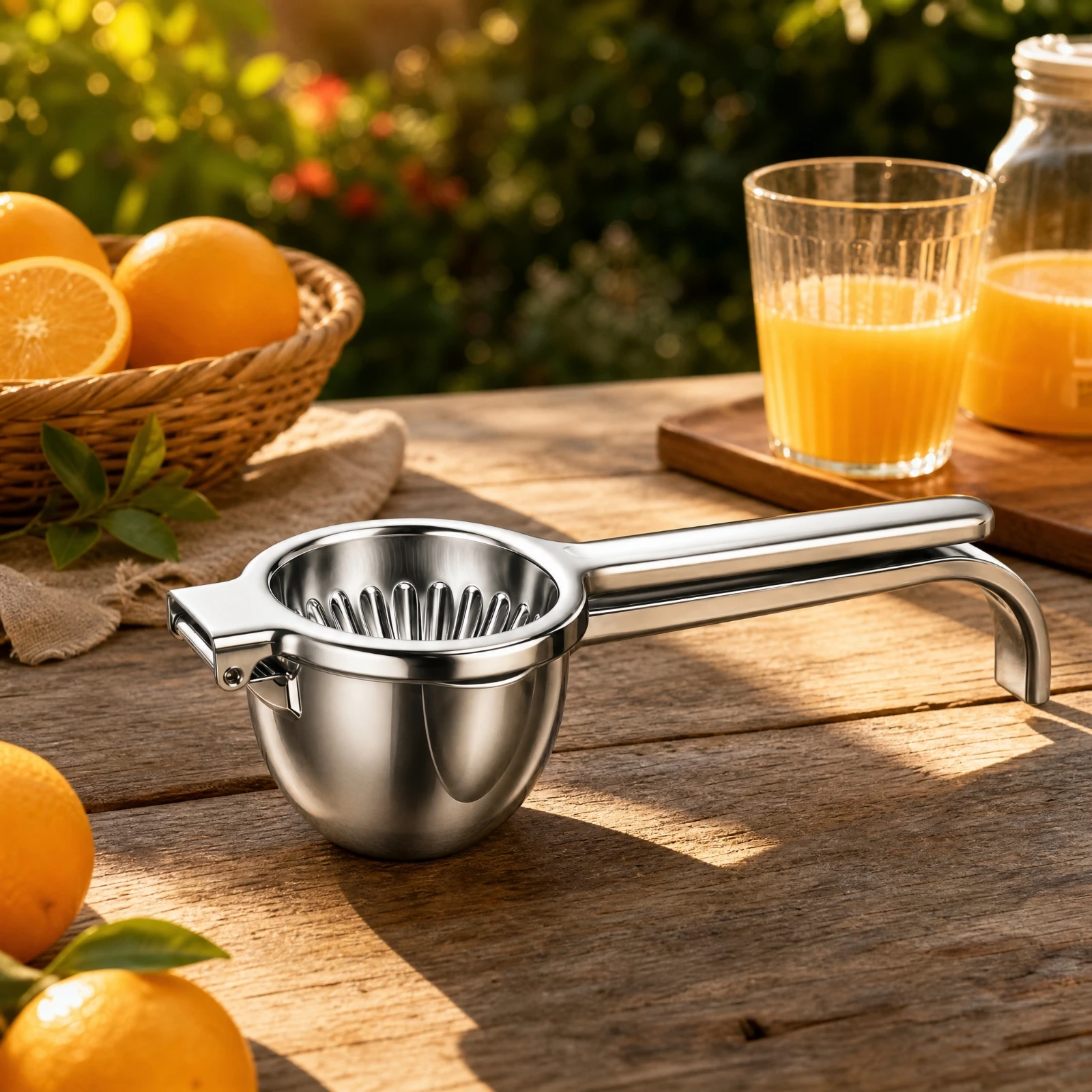 Hinged Citrus Press with Long Handles Easy to Clean Stainless Steel Fruit Press Stainless Steel Lemon Press Sturdy